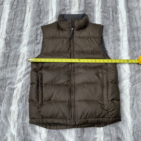Eddie Bauer Goose Down Vest Mens Small Brown Insulated Puffer Outdoors - Picture 4 of 13